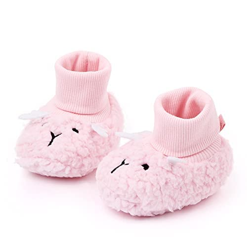 Faux Sherpa Baby Girl & Boy Booties Non - Slip Soft Newborn Boots For Unisex Infant & Toddlers Coral Fleece Prewalker3