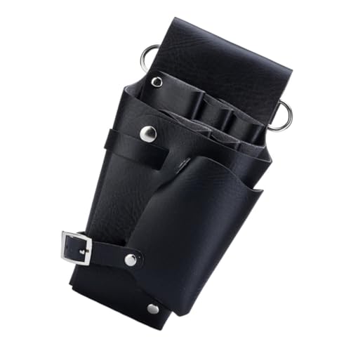 Unomor Leather Scissor Bag for Hair Stylist Hairdresser Scissors Pouch Salon Waist Apron Haircut Scissors Case Barber Tools Bag