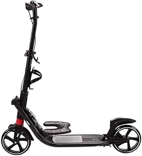 HAO KEAI Kick Scooters for Teens/Adults Scooters Adult Adults/Teens Kick With Big Wheels And Handbrake, Easy Folding Dual Suspension Kick Support 220lbs Suitable For Age 12 Up (Color : Black)