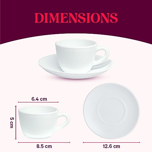 Image of Larah by BOROSIL Ocean Opalware Cup and Saucer Set of 12 pcs | Tea /Coffee Cups 90 ml | Microwave & Dishwasher Safe | Bone-Ash Free | Crockery Set Ideal for Daily Use & Gifting, White