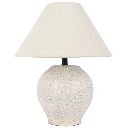 wilko Sarah Table Lamp Cream Textured Ceramic Base Small Edison Screw 34cm Height 28cm Width 1.5m Cable