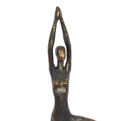 Escultura decorativa de yoga en polystone con acabado en latón miniatura 4