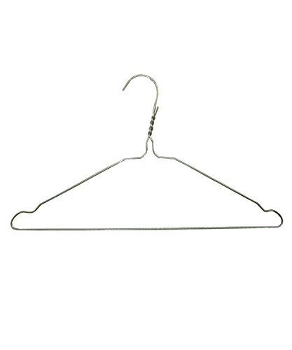 H & L Russel 25 x 2.1mm Chrome Finish Wire Hangers, Silver, 40x40x10 cm
