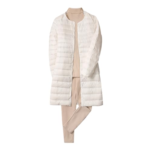 Plumífero Ultraligero Mujer Largo Abrigo Chaqueta Plumón Ligero Invierno Acolchado Puffer Jacket 4XL