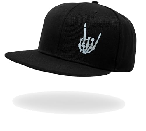 Image of Tai & Zai Black Snapback Hat with Printed, Adjustable Flat Brim Cap, Six Hole Breathable Design
