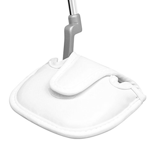 Masque de putter blanc accessoire golf protection tête de club cuir synthétique