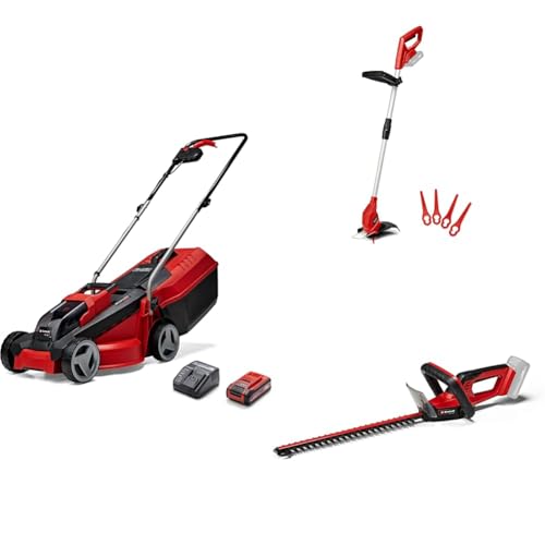 Einhell Pack 3 machines sans fil - Power X-Change (Tondeuse à gazon GE-CM 18/30 Li, Coupe-bordures GC-CT 18/24 Li, Taille-haies GC-CH 18/40 Li) + Batterie...