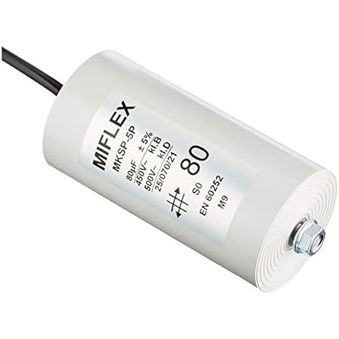 Start-up capacitor motor capacitor 80μF 450V 60x119mm line Miflex; 80uF Cover
