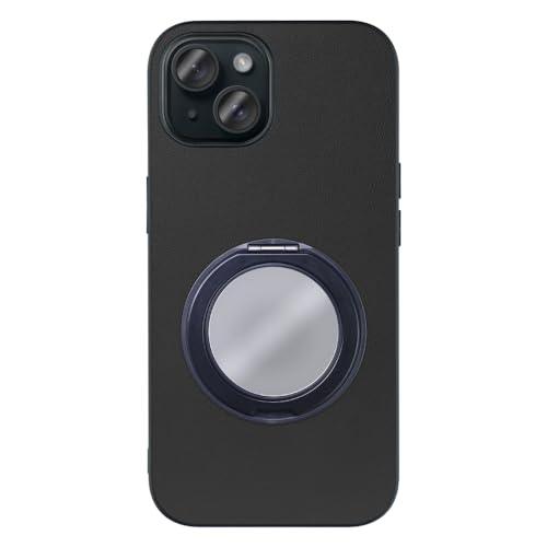 LOOF RING-SHELL MIRROR ver. {v U[ X}zO X}zP[X for iPhone 15 p P[X Jo[ ~[  t Xgbvz[ X^h h~ Vv ϏՌ ^ y leather [ub