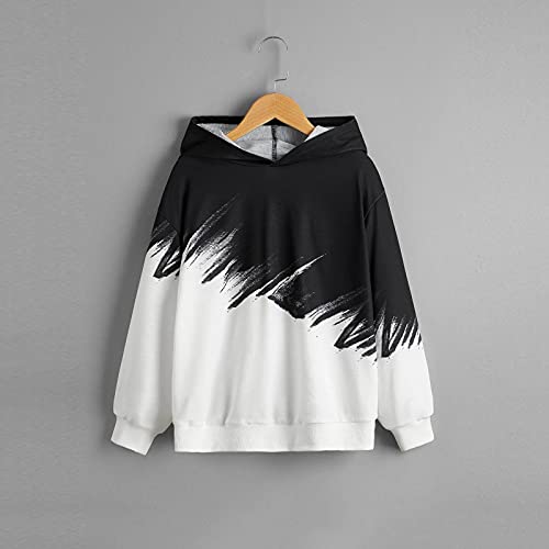 Kids Pullover Hoodie for Boys Girls Hooded Sweatshirt Black White Shirt Fashion Fall Winter Outfits School 𝗨niform3