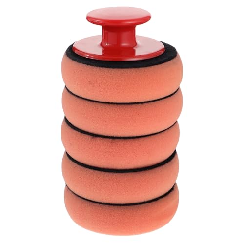 ERINGOGO 5pcs Polishing Tool Buffle Polisher Pad Buffing Soft Waxing Pad Foam Applicator Pad Microfiber Wax Applicator Foam Wax Applicator Pad Polisher Grip Backing Plate Handle Sponge Car