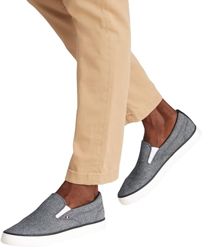 Tommy Hilfiger Herren Vulcanized Sneaker Low Slip On zum Reinschlüpfen, Blau (Desert Sky), 40 – Ansicht 3