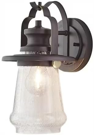 Home Decorators Collection - Farol de pared para exterior, color bronce claro y latón envejecido