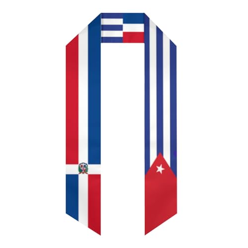 Generic Vintage Dominican Republic Cuba Cuban Flag Graduation Stole Scarf Shawl Sash for Men Women Abroad Student International Study Graduate Gift Unisex