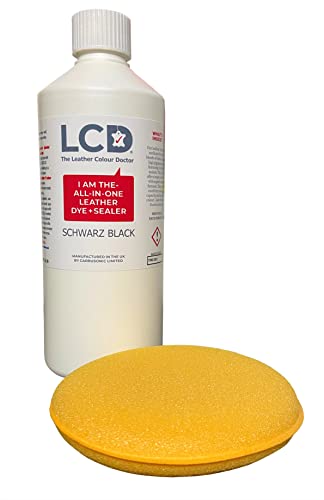 Carbusonic Colorante de cuero todo en uno, negro Schwarz para BMW, pintura de reparación de tinte de cuero autosellante para BMW Dakota, asientos e interiores de cuero (500 ml)