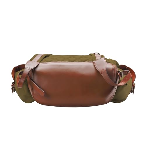 Foto von DRAKENSBERG Rucksack 'Henry' aus Canvas, Leder für Herren, Damen, Wanderruck im alpinen Vintage-Design, 30L - Oliv-Grün, DR00127