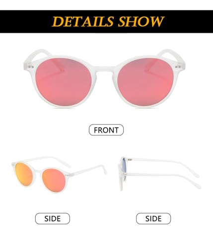 Image of EYLRIM Classic Polarized Round Sunglasses for Women Men Vintage Style Lightweight Circle Frame Sun Glasses