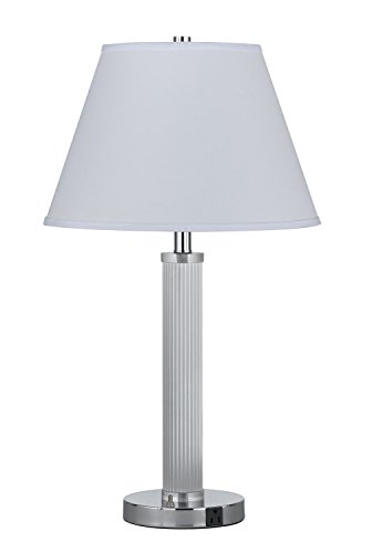 Cal Lighting LA-8003NS-2CH Transitional Two Light Table Lamp from Hotel Collection in Chrome Finish, 16.00 inches