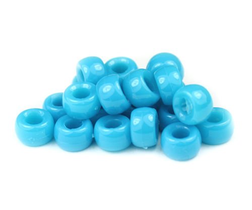 100 X Perles Poney Opaque 9 mm x 6 mm Turquoise – Tresse Bracelets Loom bandes Sucette Clips Cheveux Couleur Acrylique Corps Plastique Rond Apprêt bijoux – Perles et charms