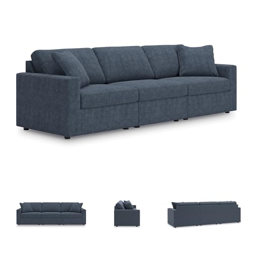 Image of Signature Design by Ashley 3-Piece Modular Sectional Couch, Ink Blue
