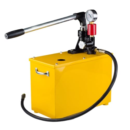 Bomba de prueba de presión manual, herramienta de prueba de presión hidráulica de 16 Mpa con válvula reductora de presión y dial, 38 ml por carrera para pruebas de tuberías