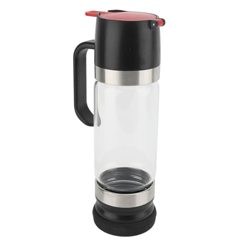 Luqeeg 300ml Glass Honey Dispenser Pot Honey Jar with Comfortable Handle, Honey Dispenser, No Drip Honey Container for Coffee Shops Restaurants Home (Black)