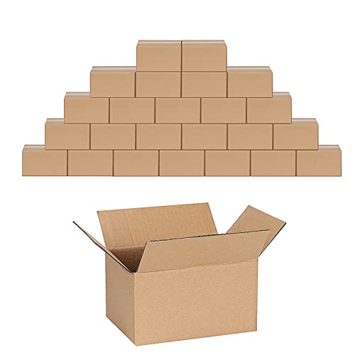 Cajas de envío de 7 x 5 x 4 pulgadas, paquete de 25 unidades, caja de cartón corrugado pequeña para embalaje de correo comercial, marrón Cover