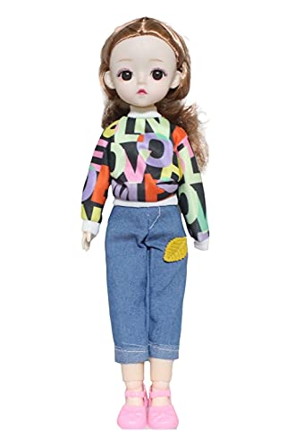 Image of Tickles Set Movable Jointed Makeup Cute Girl Brown Eyes Fashionable Doll for Kids Girls Pack of 2 (Size: 30 cm Color & Design: May Vary)