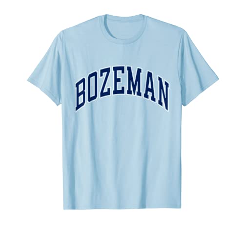Bozeman Montana MT Varsity Style   Texto azul marino Camiseta