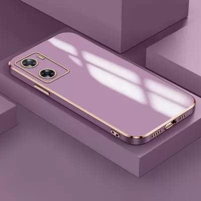 Image of Apurb Store for Oppo A57 5G Plating Square Gold Frame Phone Case Luxury Soft Silicone Back Cover (for Oppo A57 5G, Purple)