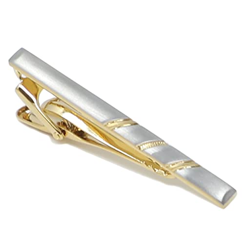Classic Silver And Gold Bi-tone Plating Tie Clips With Gift Box Men Fashion Tie bar