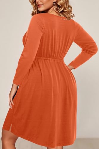 Image of Holipick Women's Plus Size Summer Dresses for Women Casual Dress with Pockets A-Line Swing Button Down Sleeveless V Neck