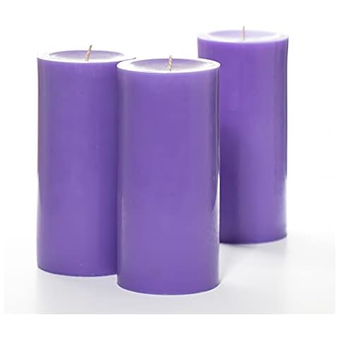Richland Set of 3 Lavender Pillar Candles Cover