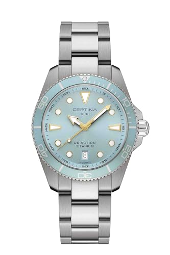 Certina, DS Action Gent, 40 mm, Acero, Quartz, Precidrive, Reloj, Azul, Acero, C0484104435100