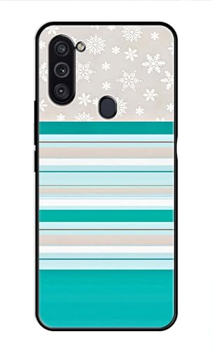 Image of Metal TPU Printed Back Cover for Samsung Galaxy A11 (Stars and Lines) 360 Degree Protection | Camera Protection -25092024(AR)