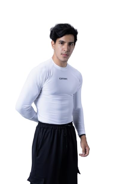 Image of COITONIC Men's Full Sleeve Compression T-Shirt - Athletic Base Layer for Gym, Sports & Fitness Training