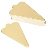Vvikizy Tablas de Pastel Triangulares de Oro, Bandeja de Pantalla de la Base de Pastel de Mousse de 300 Piezas para Postres con Lateral, Cartón de Grado de Comida para Bodas Berkeries