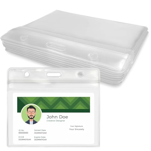 Preisvergleich Produktbild 10 Stück Kartenhüllen, Kartenhüllen transparent und flexibel, Wasserdicht Ausweiskarte Schutzhülle, Ausweishülle Transparent Durable, für Business Ausstellung Karten, Ausweise Karten Schule