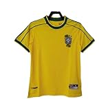 ブラジル代表 ユニフォーム 1998 レプリカ ホームカラー アウェイカラー ユニフォーム 通気性が高い 生地が柔らかい 着心地が良い 大人用と子供用練習着 上着 (ホーム,L)