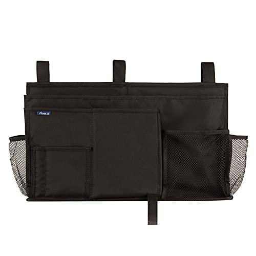 Image of Surblue Caddy Hanging Organizer Bedside Storage Bag for Bunk and Hospital Beds, Dorm Rooms Bed Rails(8 Pockets),Black