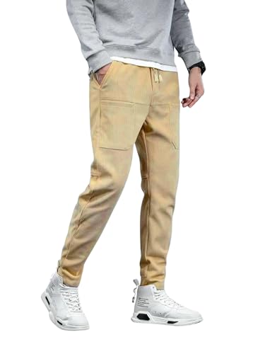 Track Pant for Men || Track Pants || Plain Track Pant (Rib-Trackpant) (S, Khakhi)
