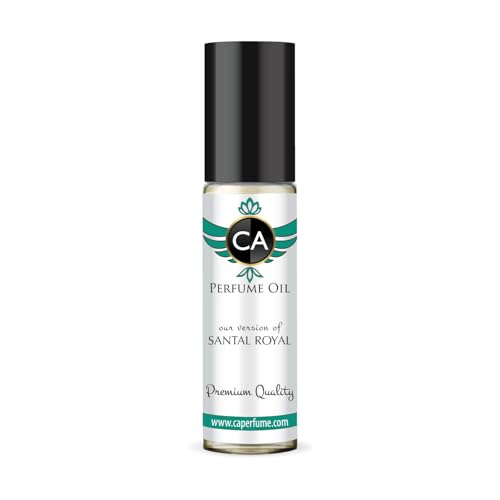 CA Perfume Impression of Santal Royal Unisex Fragrance Oil Amber Woody Scent Long Lasting Perfumes for Women &amp; Men Travel Size TSA Ready Mini Parfum Body Oil Roll-on 0.33 Fl Oz 10ml