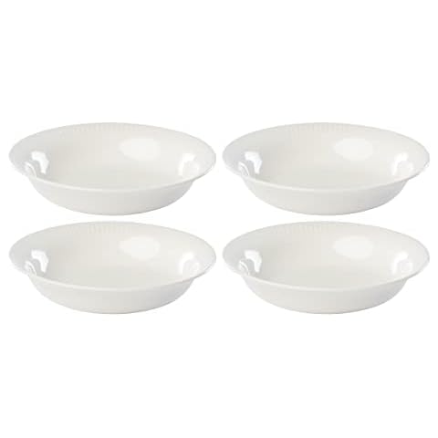 Lenox White Profile Porcelain Pasta Bowls Set Cover