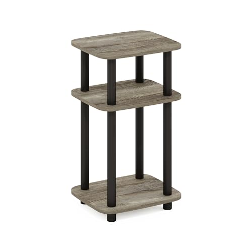 Furinno JUST 3-Tier Telephone Table, Turn-N-Tube Toolless Side Table with Open Shelf, Round Curve Corner Night Stand, Bedside Table, for Living Room, Bedroom, French Oak - image 7