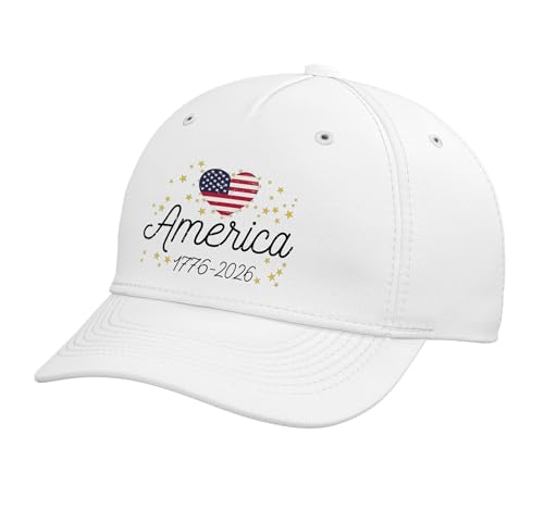 Gorra de béisbol ajustable 250th Anniversary America Flag Heart miniatura 1