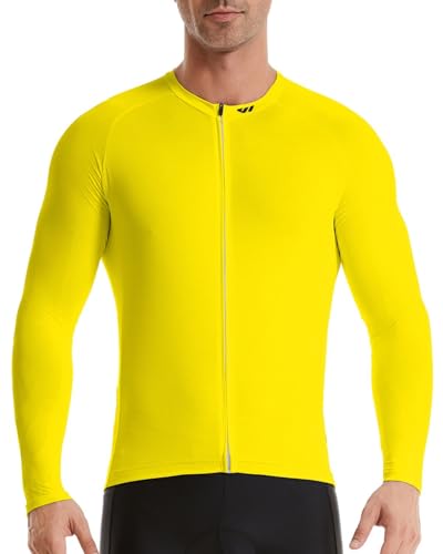 Maillots de cyclisme manches longues homme vêtement vélo route fermeture éclair complète poches