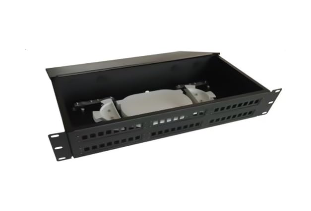 Patch Panel 2U per Fibra Ottica 19", 48 Porte SC Simplex/96 LC Duplex, Montaggio a Rack, Acciaio Laminato, Nero