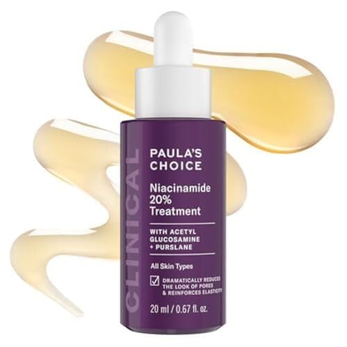 Paula's Choice CLINICAL 20% Niacinamide Vitamin B3 Concentrated Face Serum, Anti-Aging Serum for Face, Treatment for Discoloration & Minimizing Large Pores, Fragrance-Free, 0.67oz