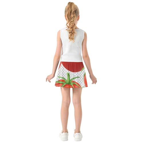 Skirts with Shorts Tomatoes Red Fruits Girls Skorts Athletic Shorts Custom Butterfly 4t4
