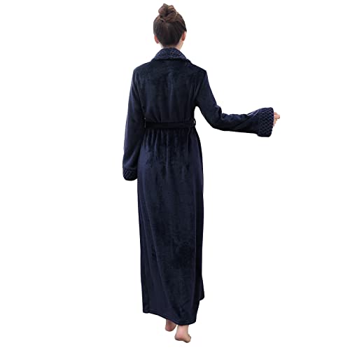 Image of Hellomamma Long Bath Robe for Womens Plush Soft Fleece Bathrobes Nightgown Ladies Pajamas Sleepwear Housecoat